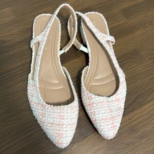 BCBG Generation pink tweet sling back‎ flats shoes size 8